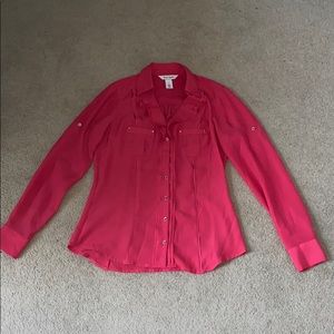 Pink button up blouse